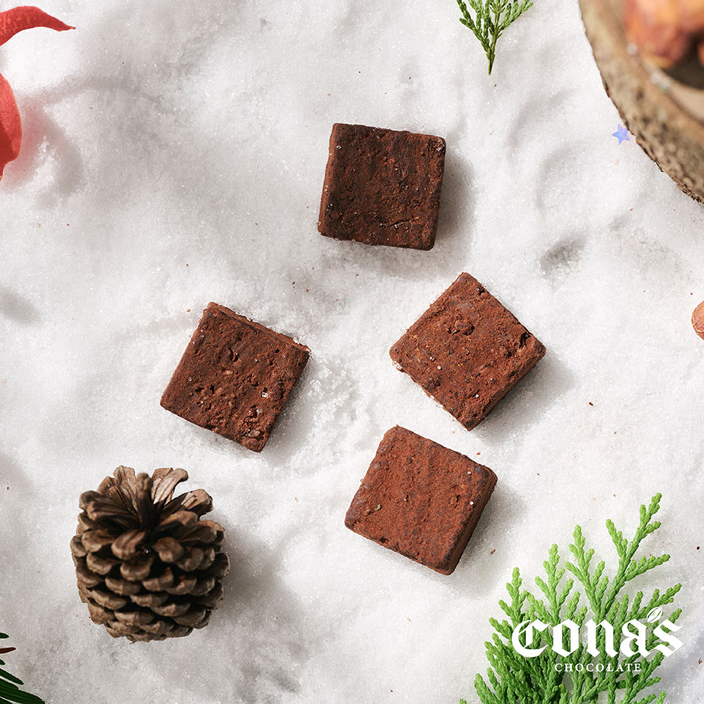 任4盒85折｜🎅🏻聖誕限定－黑巧克力跳跳糖松露巧克力(8入/盒) 含餡 –Cona’s 妮娜巧克力