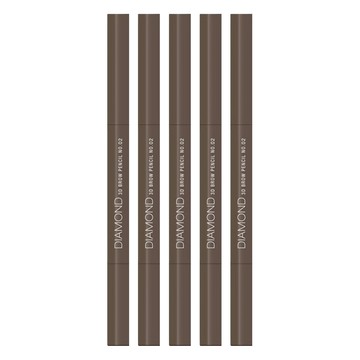 Solone 台灣公司貨 鑽石刀立體旋轉眉筆  02 焙茶棕  5支