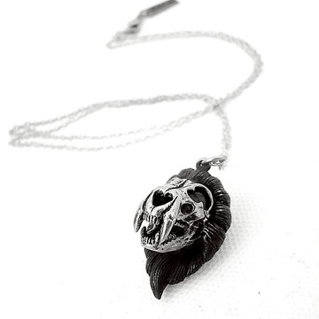 黃道十二宮吊墜獅子頭骨白銅和氧化古色，搖桿首飾，頭骨首飾，騎自行車的人首飾