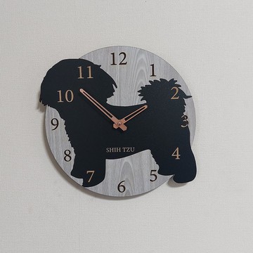 期間下殺3000日圓折扣名字刻狗凸掛鐘西施黑色靜音鐘錶
