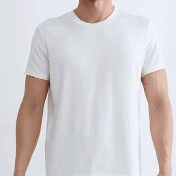 清輕U領中性短袖上衣 芝麻黑 XL