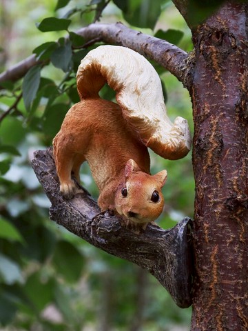 園林裝飾仿真小松鼠別墅花園庭院樹脂擺件小動物戶外擺設樹枝造景