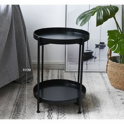 サイドテーブル コーヒーテーブル ソファテーブル ベッドテーブル 北欧シンプルな鉄ダブル重層小茶テーブルコーナーラウンド