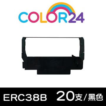 Color24 for EPSON 20入組 ERC38B / ERC-38B 黑色相容色帶 /適用 ERC-30 / ERC-34 / ERC-38 / TM-V200 / TM-V230