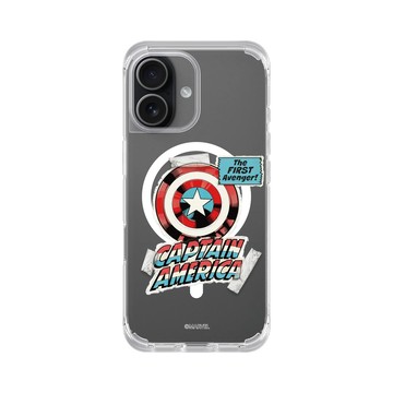 iPhone 17 ClearX (MagSafe 兼容) 晶透白 - 迪士尼-漫威 Marvel - 漫威系列 - 美國隊長 – 復古盾牌
