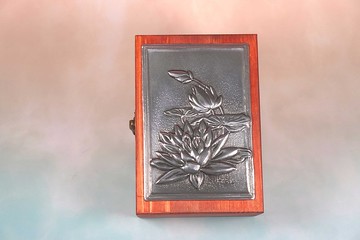 錫雕 睡蓮收納盒