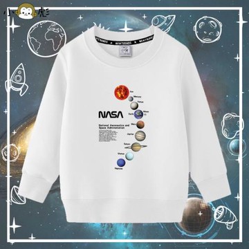 太陽系八大行星宇宙銀河系星系天文科普圓領衛衣男女兒童學生長袖
