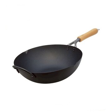 雙面網紋單柄炒鍋33cm