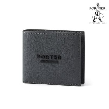 PORTER INTERNATIONAL - 細膩韌性DEFINE真皮雙折零錢短夾 - 沉靜灰
