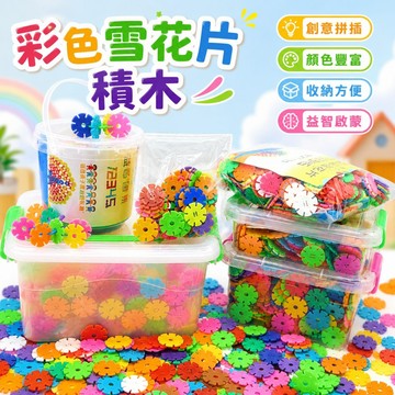 台灣現貨🎨【附收納盒】300片雪花片 雪花片 雪花片積木 益智玩具 早教教具 早教積木 幼兒園教具 積木 雪花積木 積木
