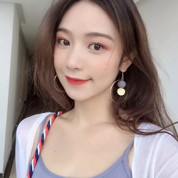 現貨-韓國氣質毛球耳釘ins港風大圓環幾何耳環女金屬圓圈耳飾-C258