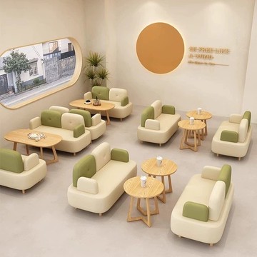 廠家直銷 免運 咖啡店桌椅 奶茶店桌椅 桌椅組合 新款網紅甜品咖啡店奶茶卡座沙發商用洽談接待辦公區雙人桌椅組合特惠/開立發票 特價出清 Z1106