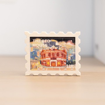 【拼風景磁鐵-繽紛紅樓】台灣紀念品 / 郵票磁鐵 / 12片拼圖