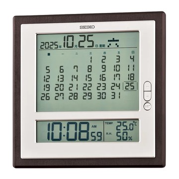 SEIKO 精工 溫溼度顯示 座掛兩用 數位月曆顯示電子座鐘 掛鐘 QHL100B