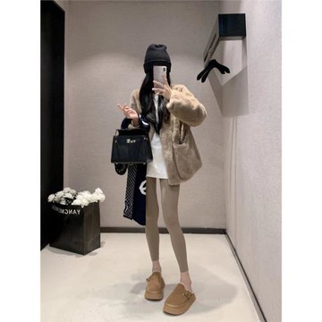 Leathercat打底褲女外穿秋冬2024年新款高腰提臀瑜伽褲加絨鯊魚褲