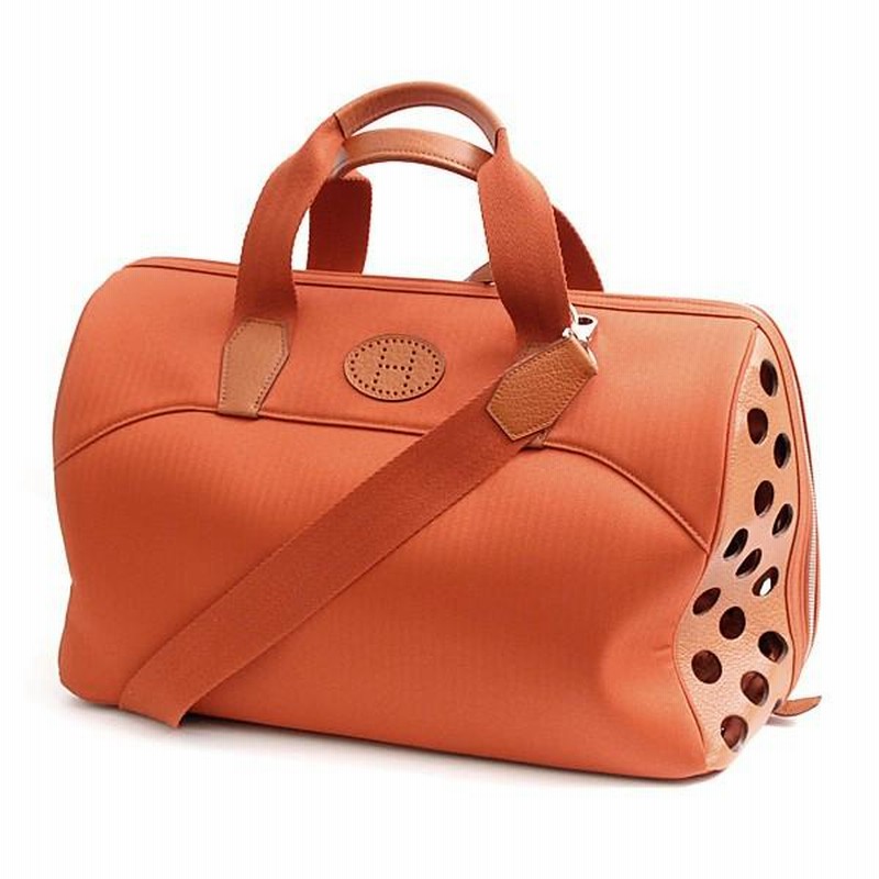エルメスHERMES ペットキャリーバッグオレンジセリエ犬レア！