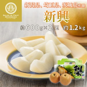 [予約 11月15日～12月25日納品]  新興 約1.2kg 約600g×2玉 新潟県 埼玉県 茨城県産 他 ありの実箱専箱 梨 和梨