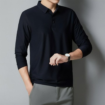 長袖無痕POLO衫爆款開衫翻領男款男士商務白領工作服長袖冬季秋冬鑫弘-衣錦男裝