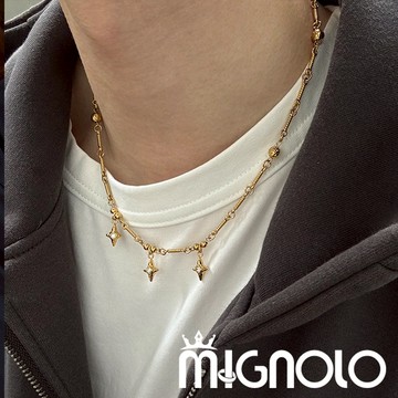 MIGNOLO💫星隕墜落｜鈦鋼項鍊 原創 麻花捲項鍊 星芒項鍊 男生項鍊 女生項鍊 項鍊男 嘻哈項鍊 項鏈 鋼鏈
