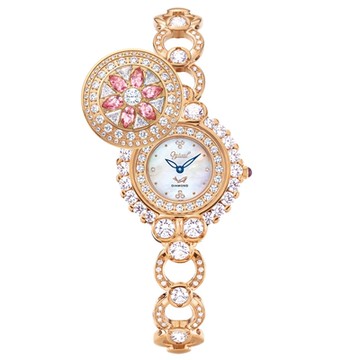 Ogival 愛其華 夢中花天然寶石手鍊珠寶錶 380-388.1DLR 粉紅花鑽