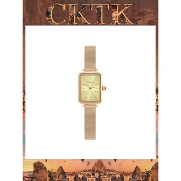 埃尼斯推薦CKTK小綠表手表女簡約氣質小棕表米蘭尼斯鋼帶輕奢小眾