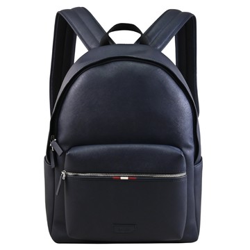 BALLY 6238422 PARTON 壓印LOGO防刮皮革後背包.深藍