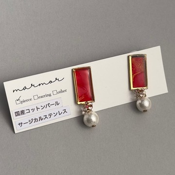 【現貨一件】粉色棉珍珠 搖曳耳環 醫療級不鏽鋼 日本國產棉珍珠 優雅 休閒 約會 外出 金色 金屬過敏友善