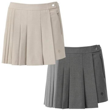 Descente 迪桑特 高爾夫短褲裙 女裝 百褶裙 米/灰 DR12WFSP11-BEGG/DR12WFSP11-MLGG