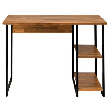 《HOPMA》簡約層架工作桌 台灣製造 雙向桌 工業風桌 電腦桌 辦公桌 書桌-拼版柚木