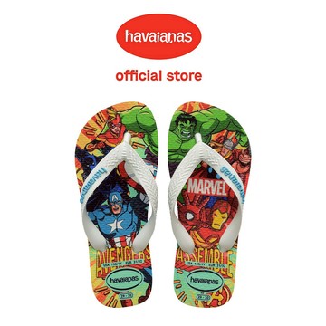Havaianas哈瓦仕 拖鞋 童鞋 漫威英雄 綠巨人 鋼鐵人 美國隊長 白 Marvel 4148300-7854K
