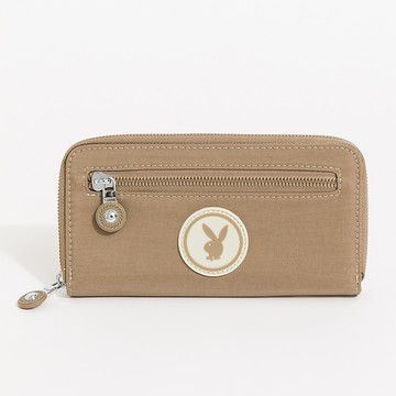 PLAYBOY - 拉鍊長夾  Daily Life系列 - 卡其色