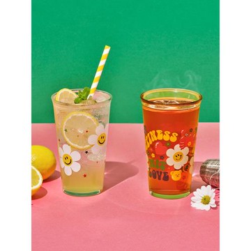 Glasslock&wigglewiggle聯名款高顏值玻璃水杯家用咖啡牛奶杯新款