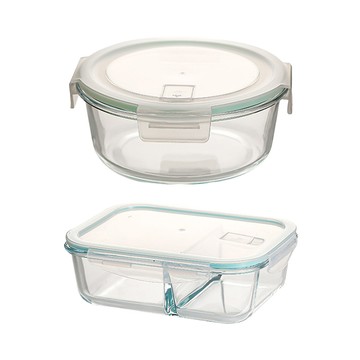 【蝦皮直營】玻璃保鮮盒 SGS檢驗合格 保鮮盒 分格便當盒 便當盒 密封盒 可微波 餐盒 高硼矽玻璃保鮮盒