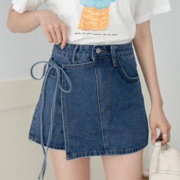夏日必帶側綁帶牛仔褲裙 KT386732 【現貨】