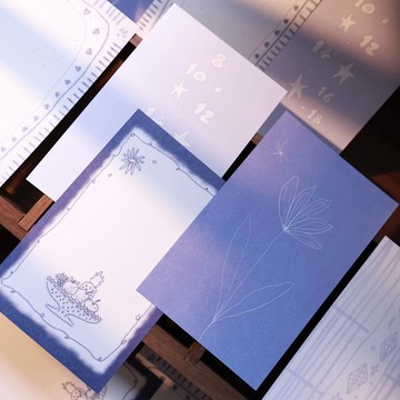 原創鹽系輕復古手帳素材M5系列內頁雙面打印可雙用便簽