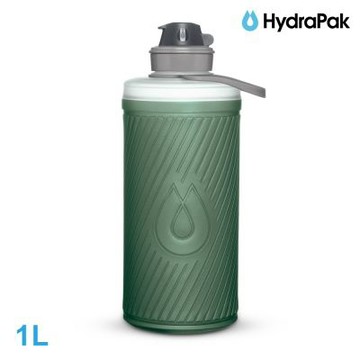 HydraPak Flux軟式水瓶GF420｜海松綠 1L (附提把 摺疊收納)