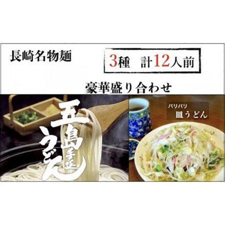 ふるさと納税 長崎名物麺 皿うどん 五島うどん 計12人前！豪華詰め合わせセット [IA02] 長崎県波佐見町