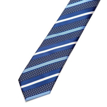 ANG LONG 藍白圓點領帶