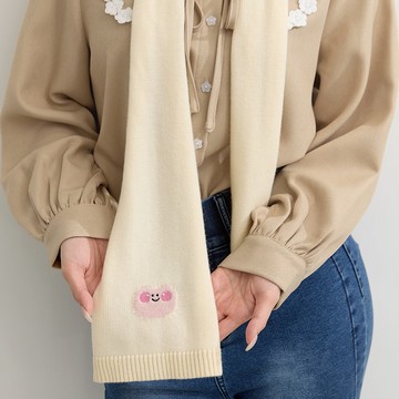 超可愛刺繡親膚圍巾(小心臟聯名)