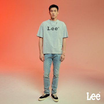 Lee 709 彈性低腰合身小直筒牛仔褲 男 刷破 淺藍洗水 LB417012216