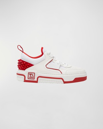 Astroloubi Donna Red Sole Leather Low-Top Sneakers