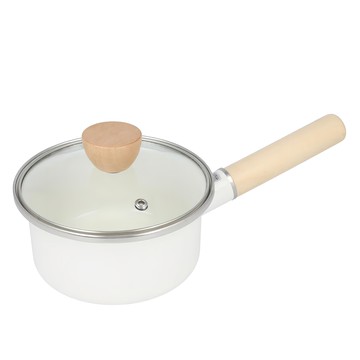 珍珠金屬16cm白色琺瑯單柄鍋(IH適用)Presage HB-5310  1入