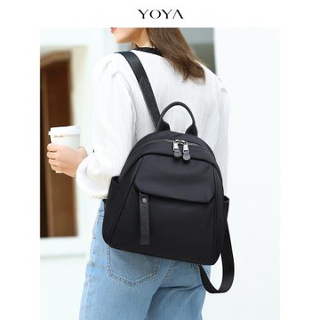 (免運)牛津布雙肩包女2025新款簡約百搭旅行輕便大容量帆布包休閑小背包