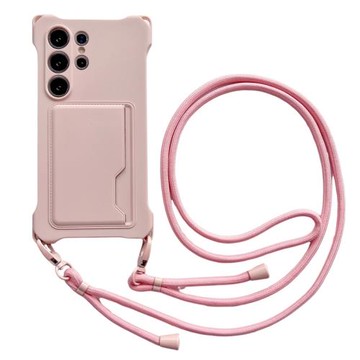 卡包一體帶掛繩適用三星S25ULTRA手機殼S23+PLUS硅膠卡套S21FE斜挎便攜S22UTRAL插卡A56A36背帶edge掛脖S24十