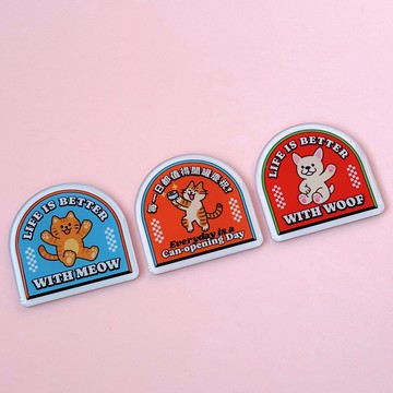 汪喵香港遊系列  | 閃閃罐罐 / LIFE IS BETTER 磁石貼