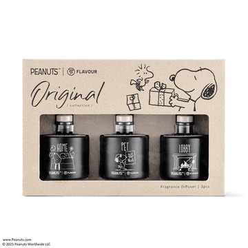 【FLAVOUR x SNOOPY 香氛擴香】ORIGINAL GIFT BOX 水竹精油 擴香瓶 禮盒組 (一組3入)