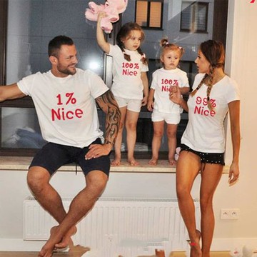 特別的趣味親子裝夏裝新款潮全家創意短袖t恤一家三口母子母女裝