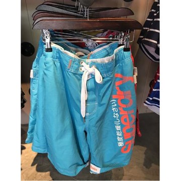 春夏黃藍Superdry極度干燥沙灘休閑短褲 全內襯海邊系列