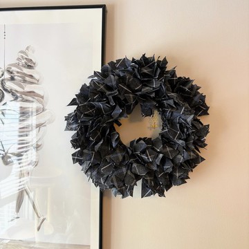 布藝花圈　手作花環 幸運蜜蜂吊飾　聖誕花圈