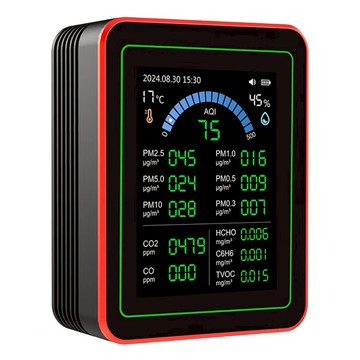 REQIR 十八合一 空氣檢測儀 數據輸出款 黑色  1個